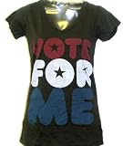 Vote For Me Womens Black Political Vintage V-Neck T-shirt by Chaser