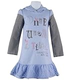 IMAGE OF glitter trimmed hooded fleece dress