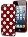 BasTexWireless Bastex Red TPU Case with White Polka Dots for Apple iPod Touch 5, 5th Generation [Compatible with iPod Touch 6]
