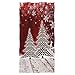 Christmas Tree with Snowflake Hand Towels 16x30 in Bathroom Towel, Retro Wooden Red Ultra Soft Highly Absorbent Small Bath Towel Merry Christmas X-mas Bathroom Decor Gifts