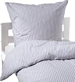 Produkt-Bild: Kinzler Q-17167/326 Hochwertige buntgewebte Perkalbettw&auml;sche 80 x 80 mit 135 x 200 cm breite Streifen lila