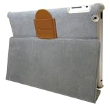 超軽量！ iPad2専用 ケース イタリア製スエード素材 スーパースリム  スリープ&スタンド機能付き グレー