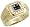 14K Gold Men's Ring, w/ 0.42 Carat Brilliant Cut Diamonds & 0.76 Carat Invisible Set Blue Sapphire Stones, 1/2 in. (13mm) wide, size 9.5