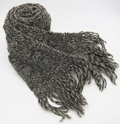 Crocheted By Hand Scarf in Organic Pure German Wool - Winter Nights (Long/one-of-a-kind)
