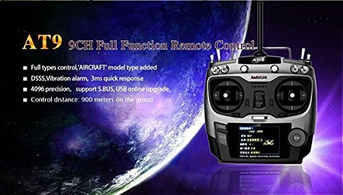 Joygo Radiolink 9 Channel 2.4G Aircraft Transmitter and Receiver AT9 Remote Control RC helicopter