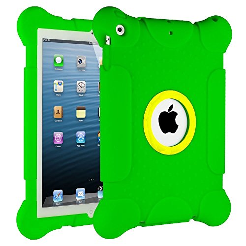 iPad Air 2 Case, HHI iPad Air 2 Thick Armor Protective Case GREEN (Large Corners with Thick Screen Lift Protection and Shock Absorbing. Perfect Protective Armor iPad Air 2 Case for Kids or Adults)