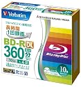 三菱化学メディア Verbatim BD-R DL 2層式 (ハードコート仕様) 1回録画用 50GB 1-4倍速 5mmケース 10枚パック ワイド印刷対応 ホワイトレーベル VBR260YP10V1
