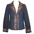 Relax in Style in This Denim Jacket By Entice. The Front, Collar and Sleeves Are Embellished with Eye-catching Floral and Abstract Applique, Highlighted with Colored and Metallic Embroidery with Scattered Beads and Sequins.
