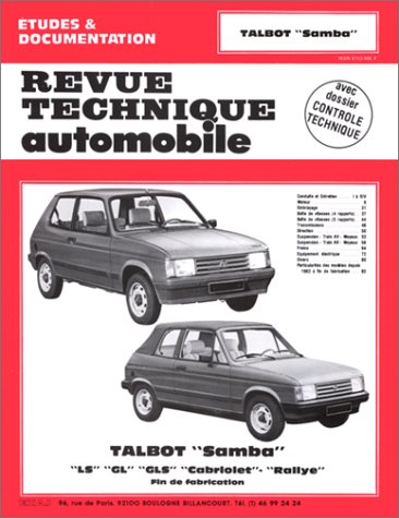 Revue Technique Automobile, num�ro Cip 4224 : Talbot Samba