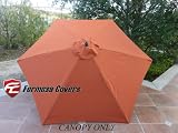 Lawn & Patio - 9ft Umbrella Replacement Canopy 6 Ribs in Terra Cotta (Canopy Only)
