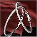 Fashion Jewelry Dazzling Silver Tone 2 Row Crystals Rhinestones Hoop Earrings 50mm in Width