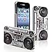 eForCity Snap-on Rubber Coated Case Compatible with Apple iPhone 4 / 4S, New Cool Retro Old Player / Recorder Pattern