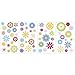 RoomMates RMK1170SCS Graphic Flowers Peel & Stick Wall Decals, 61 Count