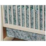 Cotton Monkey Crib Skirt - Whispering Grass - Blue