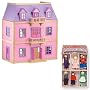 Melissa & Doug Multi-Level Solid Wood Dollhouse w/ Family of 5 Dolls