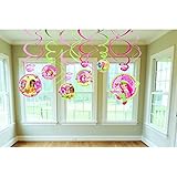 Amscan Delightful Strawberry Shortcake Swirl Value Pack (12 Piece), Green/Pink, 24"