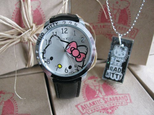 Hello Kitty Watch  Rectangle Bad Kitty Glass 