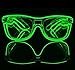 Green Light Up EL Wire Rave Glasses w/ Diffraction Lenses