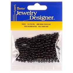 4mm Loose Round Pearls, Black, 240 Pc Pkg (1 Pack)