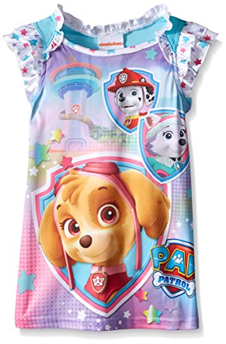 Paw Patrol Little Girls Skye and Her Star Rescue Pals Nightgown, Blue, 4T