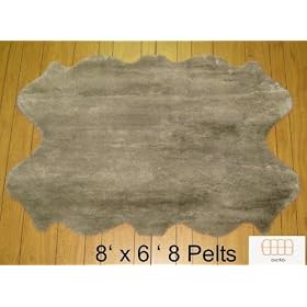 Faux Sheepskin Fur Pelt 8' x 6' (BROWN)