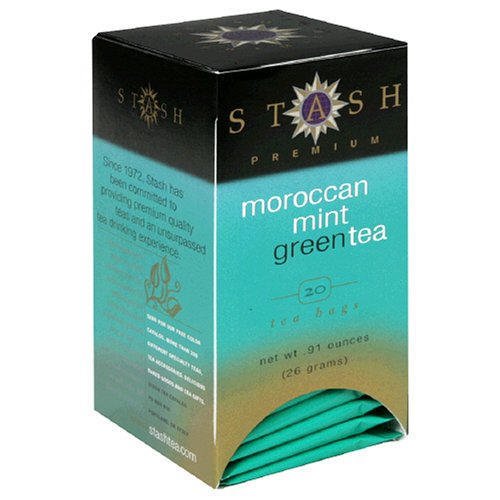 Stash Premium Moroccan Mint Green Tea, Tea Bags, 20-Count Boxes (Pack of 6) under Green Teas in The Health and personal care Store