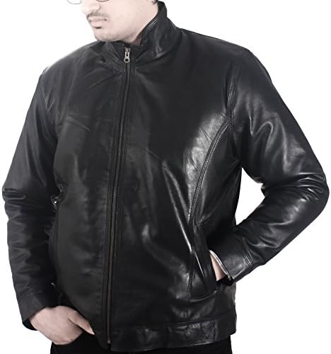 Classic Black biker moto Leather Jacket original genuine Lambskin Leather Jacket for men