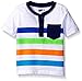 Crazy 8 Boys' Baby White Striped Short-Sleeve Henley