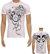 Ring of Fire Skull Front and Back Printed 100% Cotton Adult T-Shirt