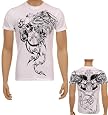 Ring of Fire Skull Front and Back Printed 100% Cotton Adult T-Shirt - Clearance Sale !