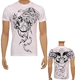 Ring of Fire Skull Front and Back Printed 100% Cotton Adult T-Shirt - Clearance Sale !