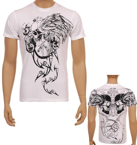 Click here to buy Ring of Fire Skull Front and Back Printed 100% Cotton Adult T-Shirt.