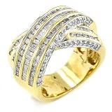 14K YG Diamond Ring,