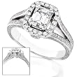 1 3/4ctw 18K White Gold EGL Certified Emerald Cut Diamond Engagement Ring (H/SI1)