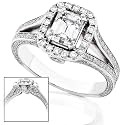 1 3/4ctw 18K White Gold EGL Certified Emerald Cut Diamond Engagement Ring (H/SI1)