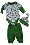 John Deere 3 Piece Tractor Layette Set Green/Blue