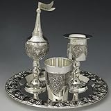 Grapes Motifs Silver Plated 4 Piece Havdalah Set by Legacy Judaica