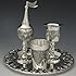 Grapes Motifs Silver Plated 4 Piece Havdalah Set by Legacy Judaica