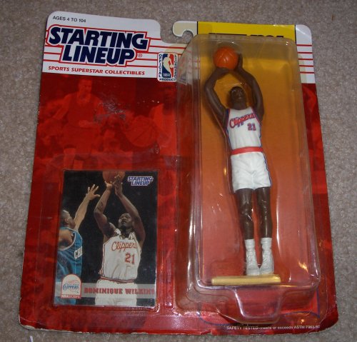 1994 - Kenner - Starting Lineup - New Edition - Dominique Wilkins #21 - Los Angeles Clippers - Vintage Action Figure - w/ Trading Card - Limited Edition - Collectible
