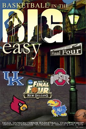 2012 Official NCAA Final Four Basketball Print Poster 24 x 36