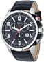Dkny Gents Quartz Black Dial Black Leather Band - Men's Watch NY1325