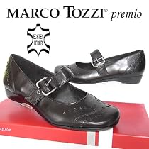 MARCO TOZZI premio, Glattleder Slipper Ballerina, Leder, schwarz Gr.37