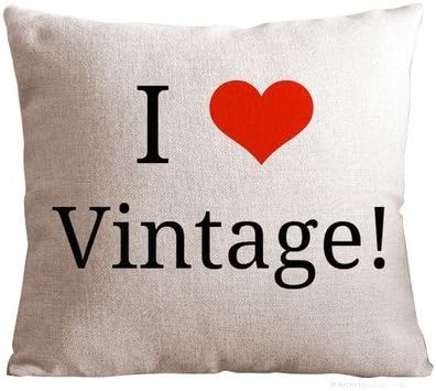Amxstore Cotton Polyester Decorative Throw Pillow Cover Cushion Case Pillow Case,two side I Love Vintage