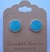 Summerfield Collection Silver-tone Faux Druzy Stone Stud Earrings 12mm (Aqua Blue)