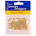 3mm Loose Round Pearls, Gold, 144 Pc Pkg (1 Pack)