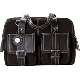 Jill-e 769404 Suede Camera Bag Medium with Brown Leather Trim (Chocolate Brown)