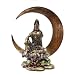 Bronze Kuan-Yin Sitting On Cresent Moon Figurine