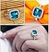 Yoursfs Sparkly 1.5ct Cubic Zirconia CZ Blue Topaz Cushion Cut Anniversary Engagement Ring