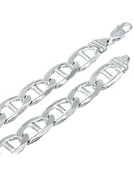 10MM Thick - Mariner Link Anchor Chain Necklace/Bracelet - Genuine .925 Solid Sterling Silver