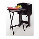 Outdoor Living : Winsome 22520 5pc TV Table Set, 4 Table and Stand, Rectangular-Black